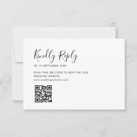 mariage de script simple code QR carte RSVP (Devant)