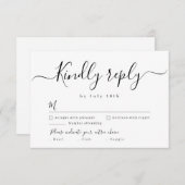 Mariage de script simple et élégant moderne RSVP (Devant / Derrière)