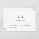 Mariage De Script Simple Et Moderne Rsvp (Devant / Derrière)