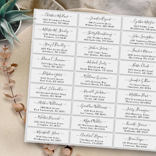 Mariage de script simple Étiquettes de adresse inv