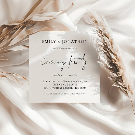Mariage de script simple Invitation de soirée