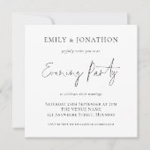Mariage de script simple Invitation de soirée (Devant)