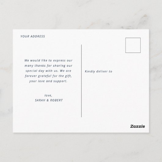 mariage de script unique merci carte photo (Dos)