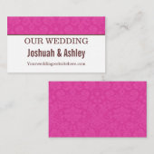 Mariage de site web Pink & Cream Design Carte de v (Devant / Derrière)