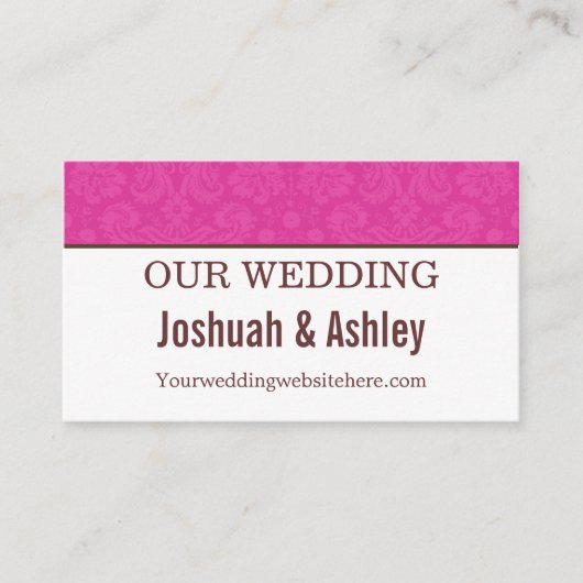 Mariage de site web Pink & Cream Design Carte de v (Devant)