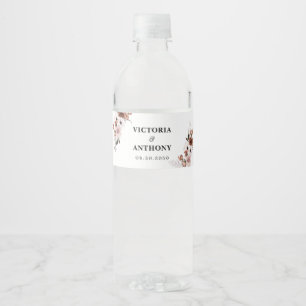 Mariage de soie Étiquettes de bouteille d'eau