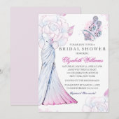 Mariage de  Sparkle Gown Invitation Fête des marié (Devant / Derrière)