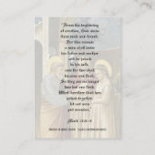 Mariage de St. Joseph & Mary Cartes saintes (Dos)