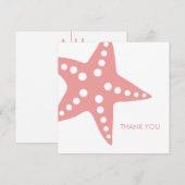 Mariage de Starfish rose Merci Carte de note (Devant / Derrière)