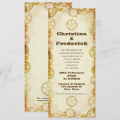 Mariage de Steampunk, 4"" invitation x9.25 (Devant / Derrière)