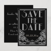 Mariage de style Art déco, Save the Date (Devant / Derrière)