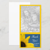Mariage de Sunflower Blue Sky Carte photo Merci (Devant / Derrière)