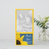 Mariage de Sunflower Blue Sky Carte photo Merci (Debout devant)