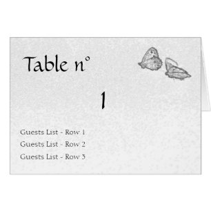 Mariage de table de papillons noir et blanc Placeh