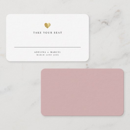 Mariage de table Elegant Or moderne Carte Place (Devant / Derrière)