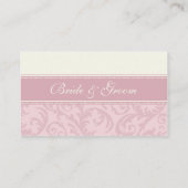 Mariage de table rose et crème Placer les cartes d (Dos)