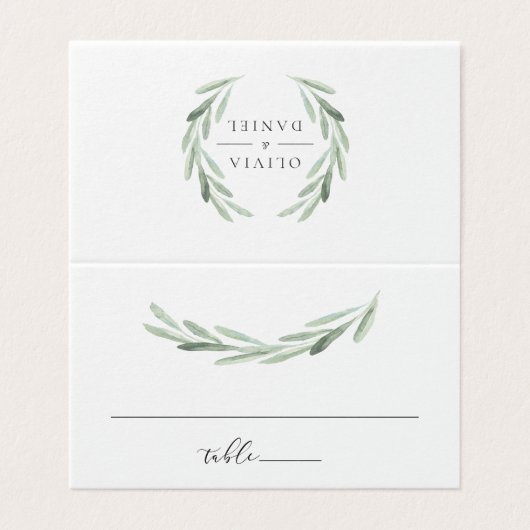 Mariage de table Rustique Green Olive (Outside Unfolded)