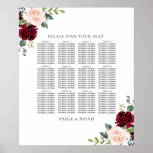 Mariage de tableau floral de Bourgogne (Devant)