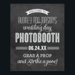 Mariage de tableau noir - Mot de bienvenue<br><div class="desc">8 x 10" taille personnalisée photo de mariage affiche affiche peut être personnalisée avec les noms de mariée et de mariée et le texte de la date du mariage. Sur la pancarte on peut lire "Bienvenue au bal de mariage de Mariée et Groom, date mariage (xx.xx.xx), attrapez un accessoire et...</div>