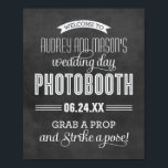 Mariage de tableau noir - Mot de bienvenue<br><div class="desc">8 x 10" taille personnalisée photo de mariage affiche affiche peut être personnalisée avec les noms de mariée et de mariée et le texte de la date du mariage. Sur la pancarte on peut lire "Bienvenue au bal de mariage de Mariée et Groom, date mariage (xx.xx.xx), attrapez un accessoire et...</div>