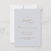 Mariage de texte bleu Dusty Gold RSVP (Devant)