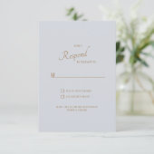 Mariage de texte bleu Dusty Gold RSVP (Debout devant)