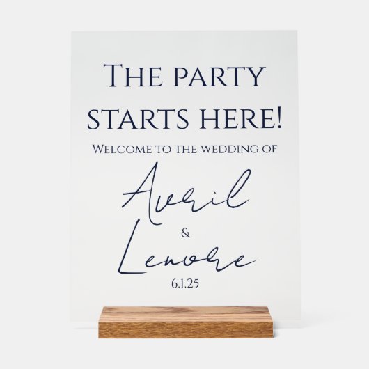 Mariage de texte bleu foncé simple (Recto)