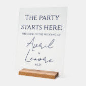 Mariage de texte bleu foncé simple (Angle)