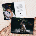 Mariage de texte Merci<br><div class="desc">Carte de remerciements mariage simple et propre avec un texte qui dit "merci" dans une police rétro tourbillonnant.</div>