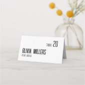 Mariage de texte noir moderne Menu Option Place Ca (Dos)