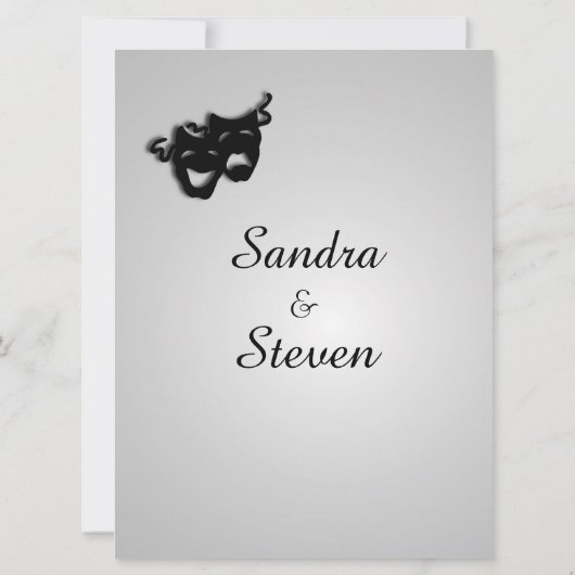 Mariage de théâtre Invitation Argent (Dos)