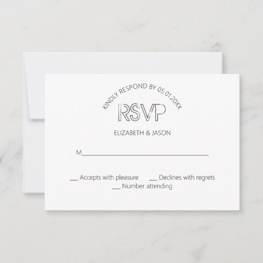 Mariage de timbre vintage RSVP (Devant)