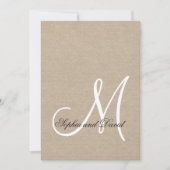 Mariage de toile rustique Monogramme Invitation in (Devant)