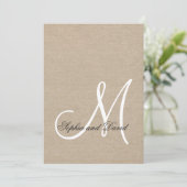 Mariage de toile rustique Monogramme Invitation in (Debout devant)