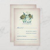 Mariage de tortue turquoise RSVP (Devant / Derrière)