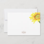 Mariage de tournesol aquarelle RSVP (Dos)