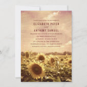 Mariage de tournesol Automne Rustique Invitations  (Devant)