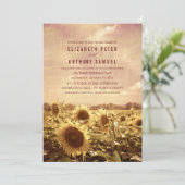 Mariage de tournesol Automne Rustique Invitations  (Debout devant)
