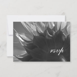 Mariage de tournesol botanique noir et blanc RSVP