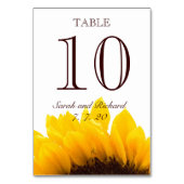 Mariage de tournesol Brown jaune Carte Numéro de t (Dos)