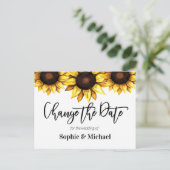Mariage de tournesol Changer la date Invitation (Debout devant)
