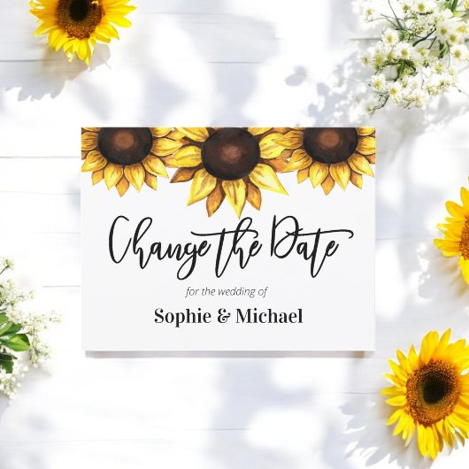Mariage de tournesol Changer la date Invitation