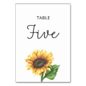 Mariage de tournesol Cinq numéros de table (Dos)