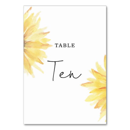 Mariage de tournesol Dix numéro de table (Par défaut)