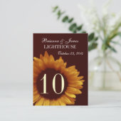 Mariage de tournesol d'or Numéro de table (Debout devant)