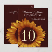 Mariage de tournesol d'or Numéro de table (Devant / Derrière)