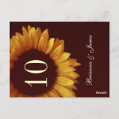 Mariage de tournesol d'or Numéro de table (Dos)