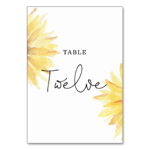 Mariage de tournesol Douze numéro de table