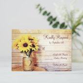 Mariage de tournesol Mason Jar Wrapped Twine RSVP (Debout devant)