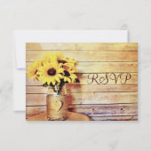 Mariage de tournesol Mason Jar Wrapped Twine RSVP (Dos)